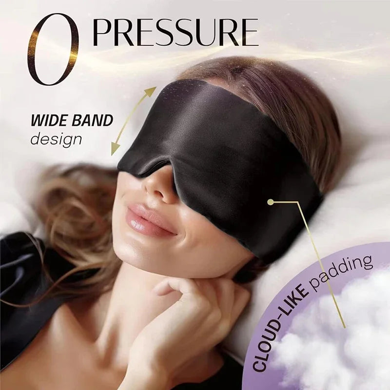 Masque de sommeil 100% soie de mûrier, cache-yeux bloquant la lumière, masque pour les yeux pour les voyages et les siestes, masque de sommeil rembourré doux, Slaapmasker