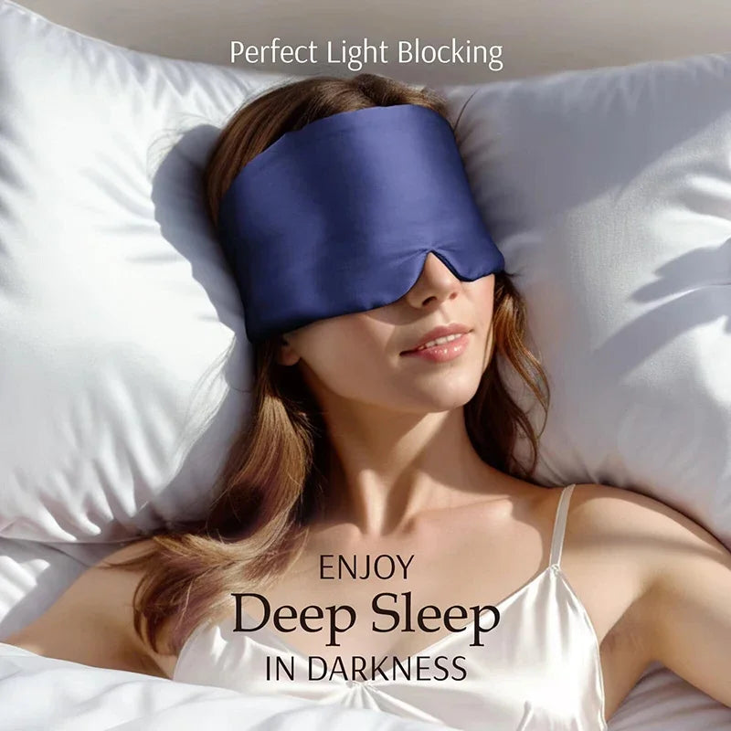 Masque de sommeil 100% soie de mûrier, cache-yeux bloquant la lumière, masque pour les yeux pour les voyages et les siestes, masque de sommeil rembourré doux, Slaapmasker