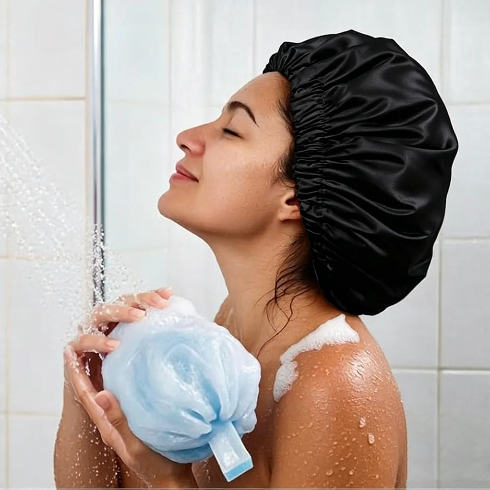 Bonnet de nuit 100% soie de mûrier pour femmes, bonnet en soie ajustable, grand bonnet de sommeil pour cheveux bouclés naturels et tresses